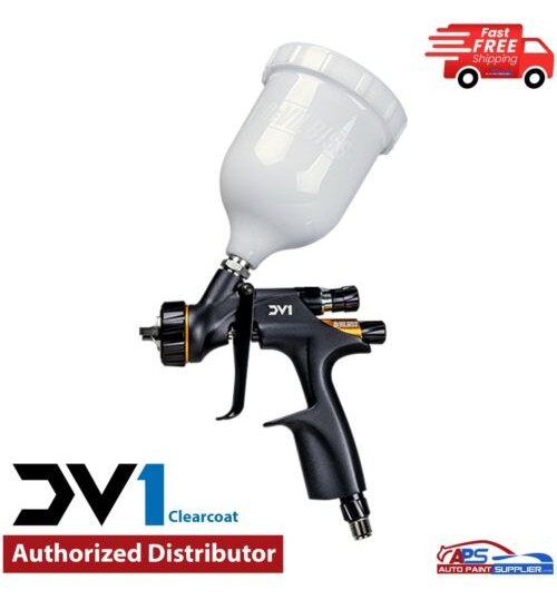 DeVilbiss DV1 Clearcoat Spray Gun 1.3mm Lacquer Application Gun and Cup Set